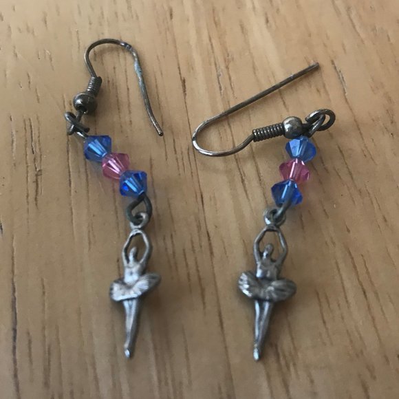 Ballerina Earrings Ballet Handmade Vintage - Picture 4 of 6